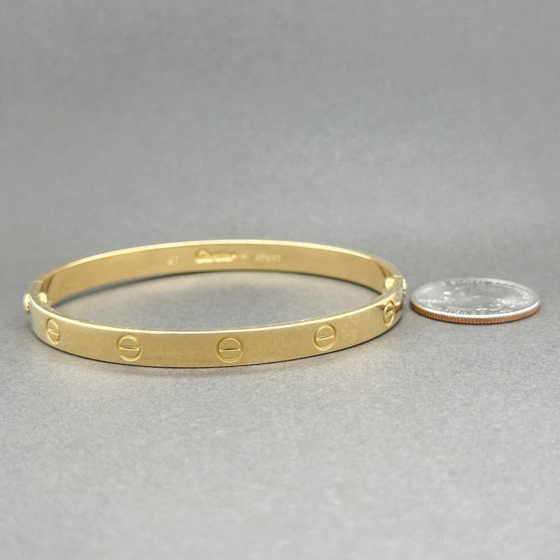 Estate Cartier 18K Y Gold Love Bangle Bracelet - Walter Bauman Jewelers