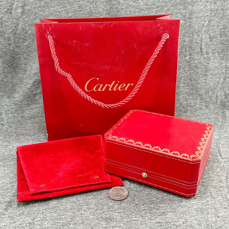 Estate Cartier Red Bracelet Box w. Bag & Pouch (Empty) - Walter Bauman Jewelers