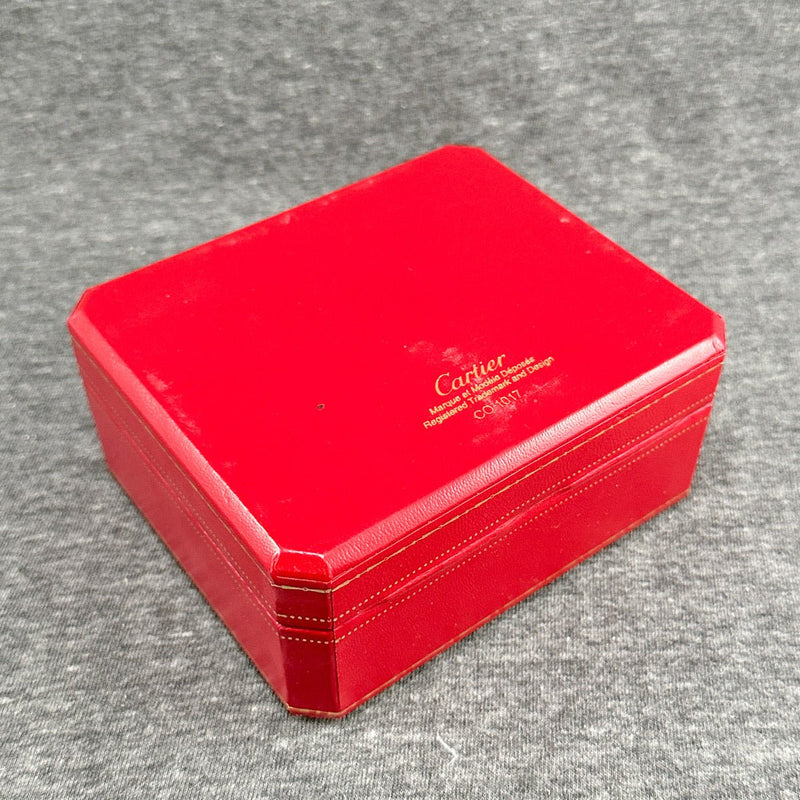 Estate Cartier Red Bracelet Box w. Bag & Pouch (Empty) - Walter Bauman Jewelers