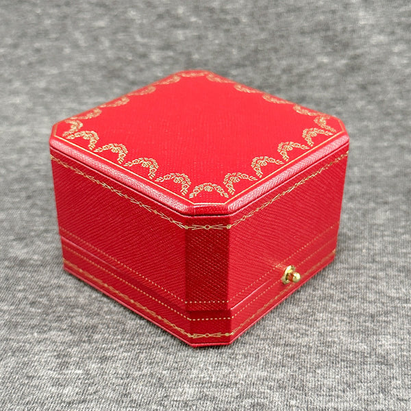 Estate Cartier Red Inner & Outer Box w. Pouch (Empty) - Walter Bauman Jewelers