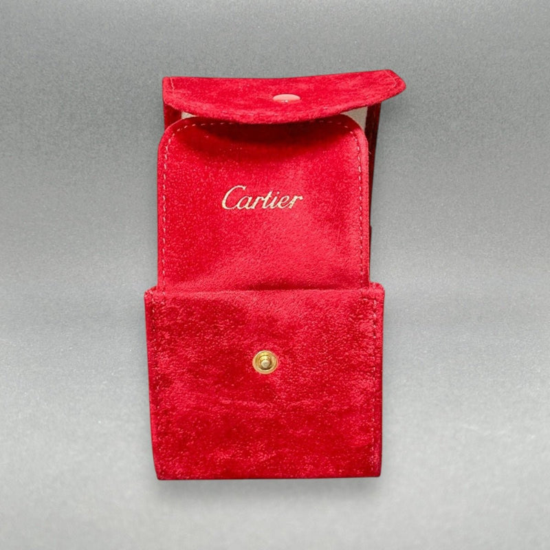 Estate Cartier Red Velour Travel Case w. Pouch (Empty) - Walter Bauman Jewelers