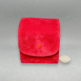 Estate Cartier Red Velour Travel Case w. Pouch (Empty) - Walter Bauman Jewelers