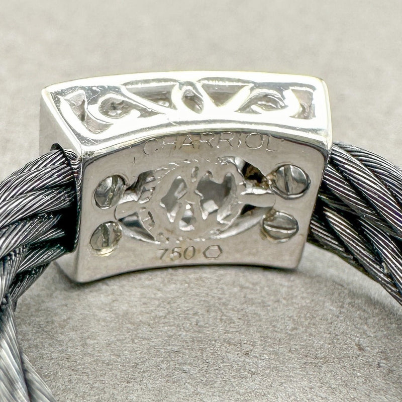 Estate Charriol 18K W Gold G-H/SI1-2 Diamond Cable Ring - Walter Bauman Jewelers