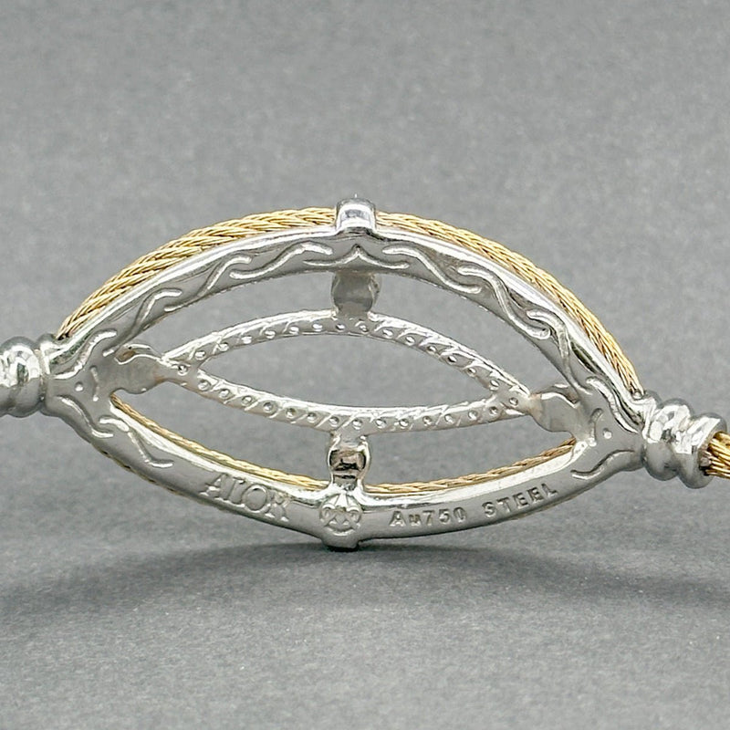 Estate Charriol 18K W Gold & Steel 0.25ctw H/SI1 Diamond Bracelet - Walter Bauman Jewelers