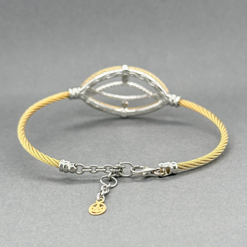 Estate Charriol 18K W Gold & Steel 0.25ctw H/SI1 Diamond Bracelet - Walter Bauman Jewelers