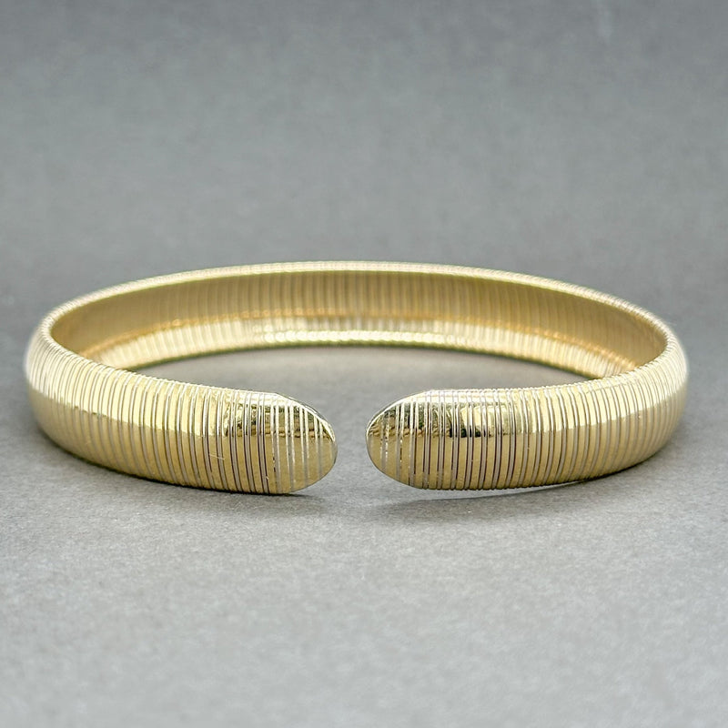 Estate Chimento 18K Y Gold Ribbed Flexible Bangle Bracelet - Walter Bauman Jewelers