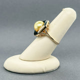 Estate Cirari 14K Y Gold 2.55ctw Onyx, 0.09ctw H - I/SI1 - 2 Diamond & South Sea Pearl Ring - Walter Bauman Jewelers