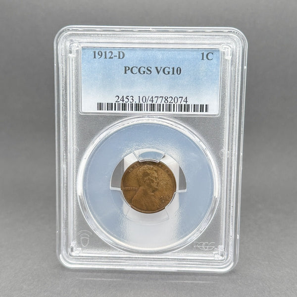 Estate Copper 1912 - D Lincoln Wheat Small Cent PCGS VG 10 BN - Walter Bauman Jewelers