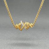 Estate David Yurman 18K Y Gold 0.11ctw H/VS2 Diamond Crossover Station Necklace - Walter Bauman Jewelers