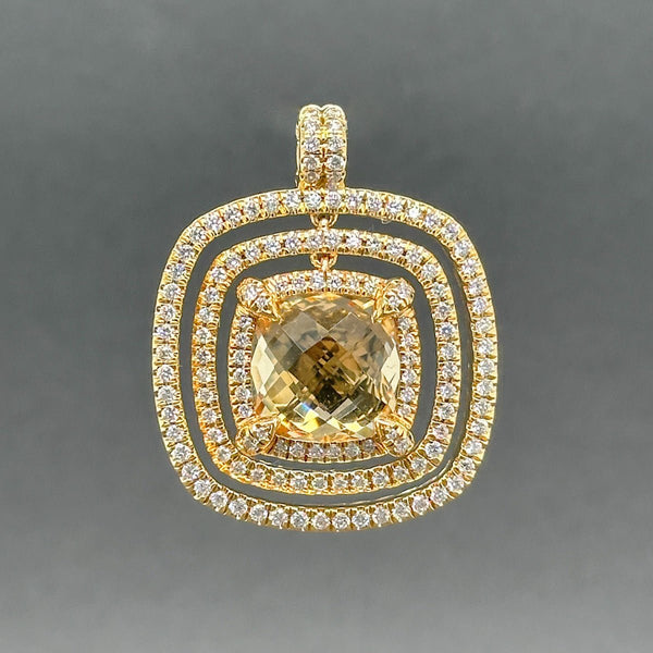 Estate David Yurman 18K Y Gold 0.98ctw G - H/SI1 Diamond & Citrine Chatelaine Pendant - Walter Bauman Jewelers