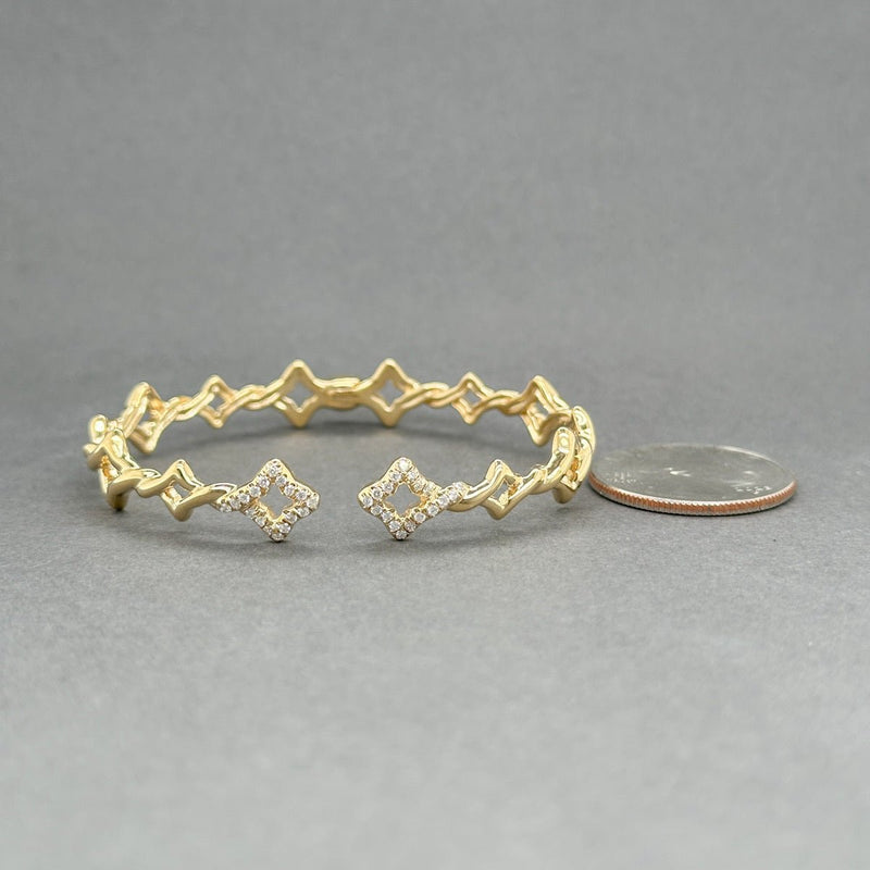 Estate David Yurman 18K Y Gold Diamond Venetian Quatrefoil Bracelet - Walter Bauman Jewelers