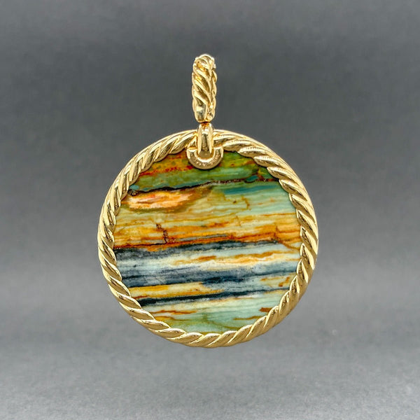 Estate David Yurman 18K Y Gold Yellow Sapphire & Bogwood Elements Pendant - Walter Bauman Jewelers