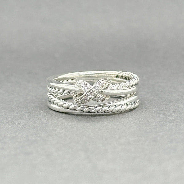 Estate David Yurman SS 0.05ctw G - H/SI1 - 2 Diamond X Crossover Ring - Walter Bauman Jewelers