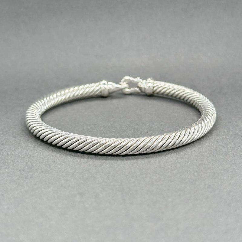 Estate David Yurman SS 0.06ctw G - H/SI1 - 2 Diamond Buckle Bracelet - Walter Bauman Jewelers