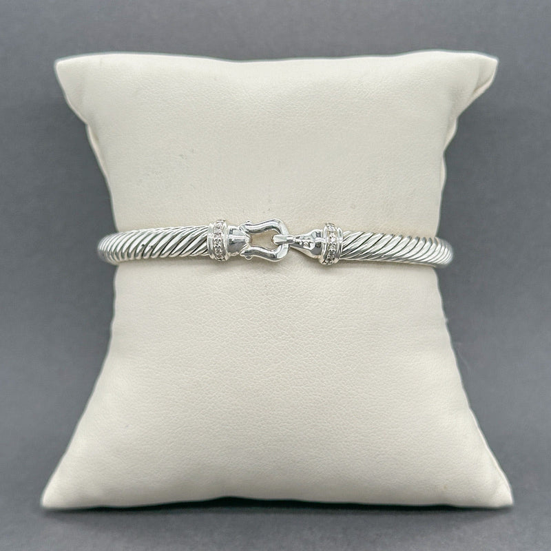 Estate David Yurman SS 0.06ctw G - H/SI1 - 2 Diamond Buckle Bracelet - Walter Bauman Jewelers