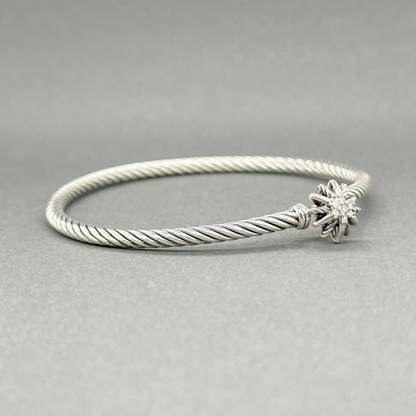 Estate David Yurman SS 0.06ctw I/SI1 - 2 Diamond Starburst Bangle - Walter Bauman Jewelers