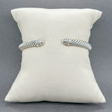 Estate David Yurman SS 0.07ctw G - H/SI1 Diamond Classic Cable Cuff Bracelet - Walter Bauman Jewelers