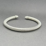 Estate David Yurman SS 0.07ctw G - H/SI1 Diamond Classic Cable Cuff Bracelet - Walter Bauman Jewelers