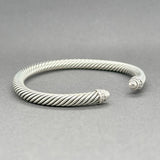 Estate David Yurman SS 0.07ctw G - H/SI1 Diamond Classic Cable Cuff Bracelet - Walter Bauman Jewelers