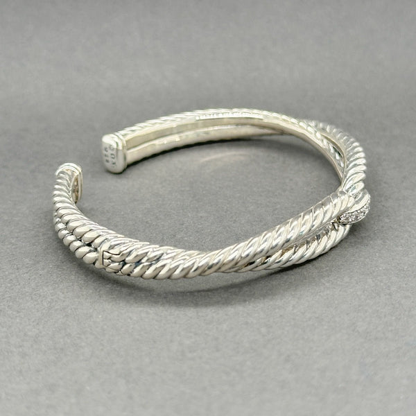 Estate David Yurman SS 0.16ctw G - H/SI1 - 2 Diamond Cable Loop Bracelet - Walter Bauman Jewelers