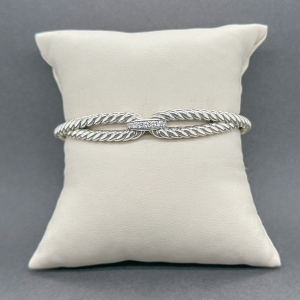 Estate David Yurman SS 0.16ctw G - H/SI1 - 2 Diamond Cable Loop Bracelet - Walter Bauman Jewelers