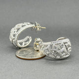 Estate David Yurman SS 0.32ctw G/VS2 - SI1 Diamond Quatrefoil Tapestry Hoop Earrings - Walter Bauman Jewelers