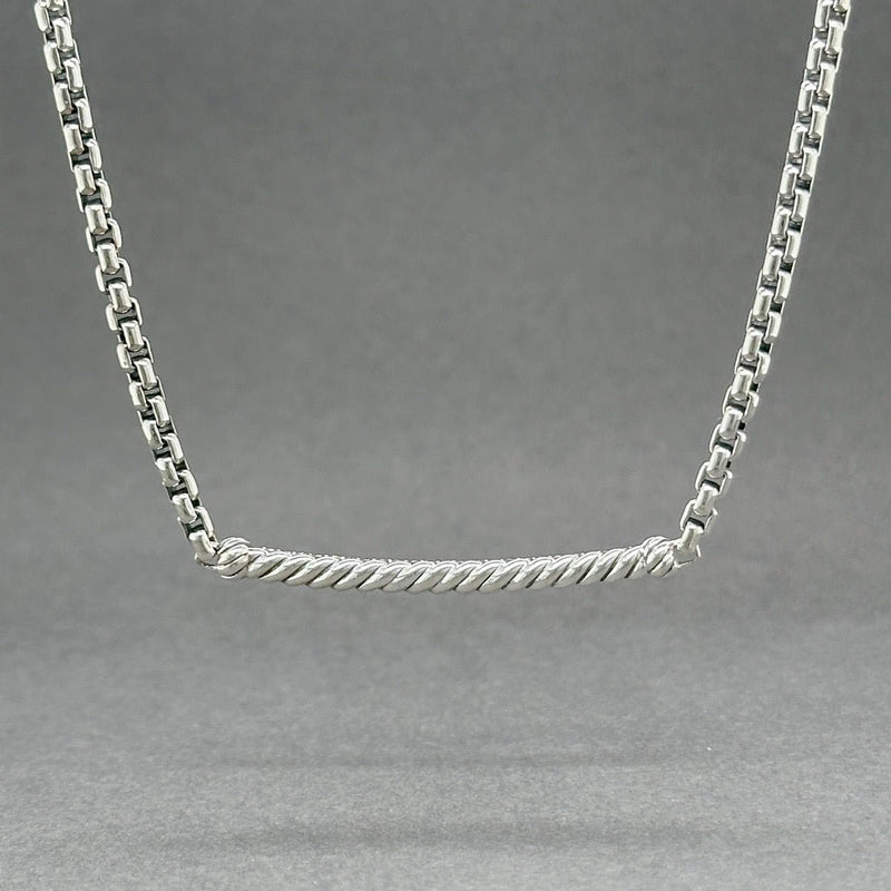 Estate David Yurman SS 0.35ctw G - H/SI1 - Diamond Petite Metro Bar Necklace - Walter Bauman Jewelers