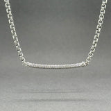 Estate David Yurman SS 0.35ctw G - H/SI1 - Diamond Petite Metro Bar Necklace - Walter Bauman Jewelers