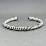 Estate David Yurman SS 0.63ctw Onyx & 0.08ctw Diamond Classic Cable Bracelet - Walter Bauman Jewelers