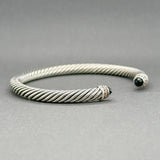 Estate David Yurman SS 0.63ctw Onyx & 0.08ctw Diamond Classic Cable Bracelet - Walter Bauman Jewelers