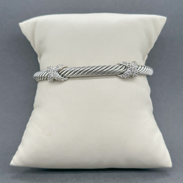 Estate David Yurman SS 18 0.54ctw H/VS2 - SI1 Diamond X Bracelet - Walter Bauman Jewelers