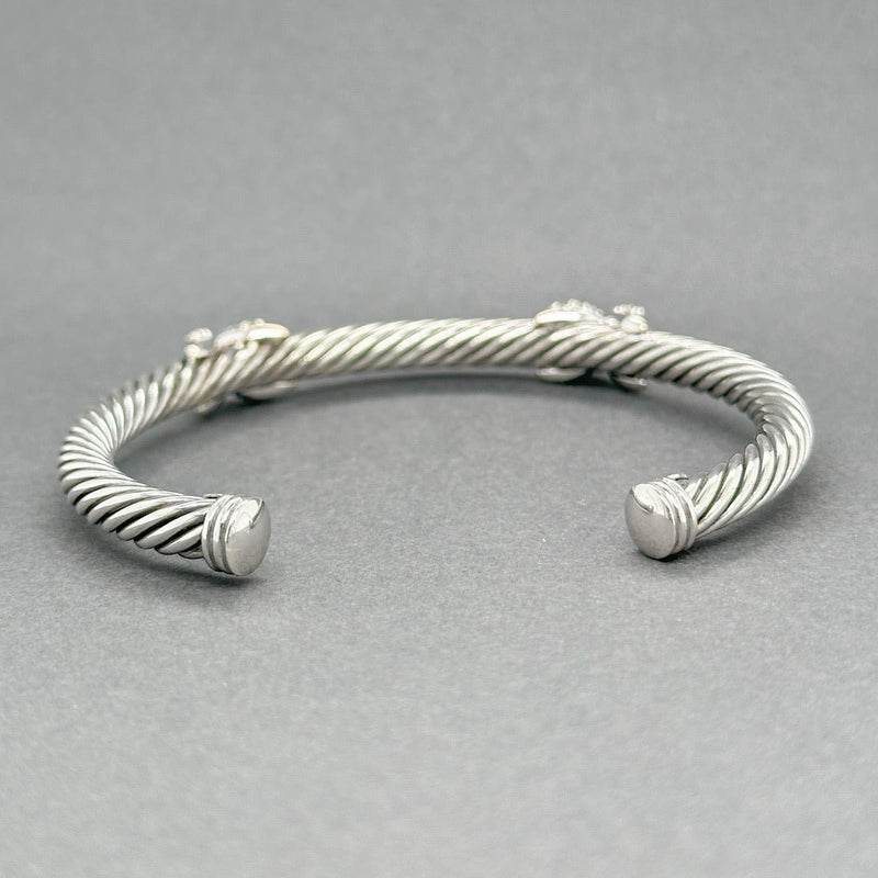 Estate David Yurman SS 18 0.54ctw H/VS2 - SI1 Diamond X Bracelet - Walter Bauman Jewelers