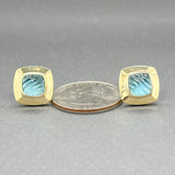 Estate David Yurman SS 18 3.22ctw Blue Topaz Stud Earrings - Walter Bauman Jewelers