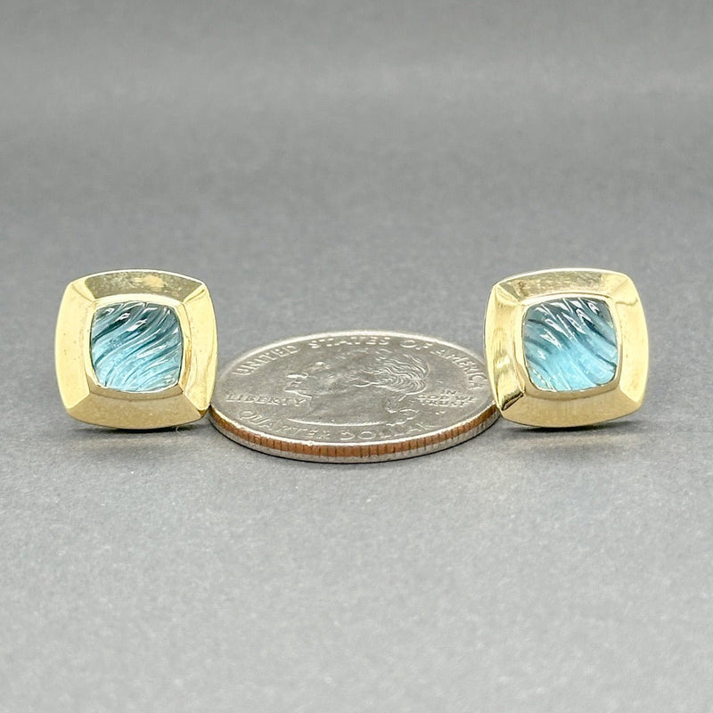 Estate David Yurman SS 18 3.22ctw Blue Topaz Stud Earrings - Walter Bauman Jewelers