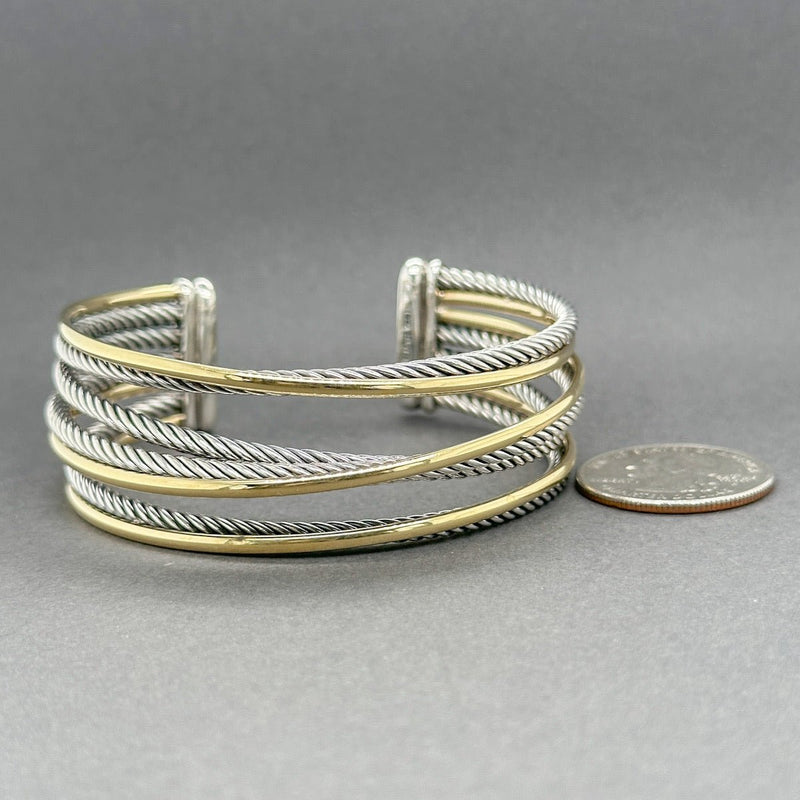 Estate David Yurman SS 18 7 Row Crossover Cuff Bracelet - Walter Bauman Jewelers