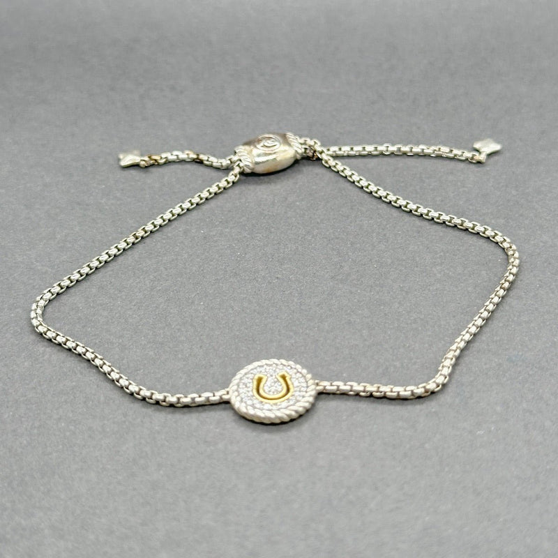 Estate David Yurman SS 18 G - H/SI1 - 2 Diamond Horseshoe Bracelet - Walter Bauman Jewelers