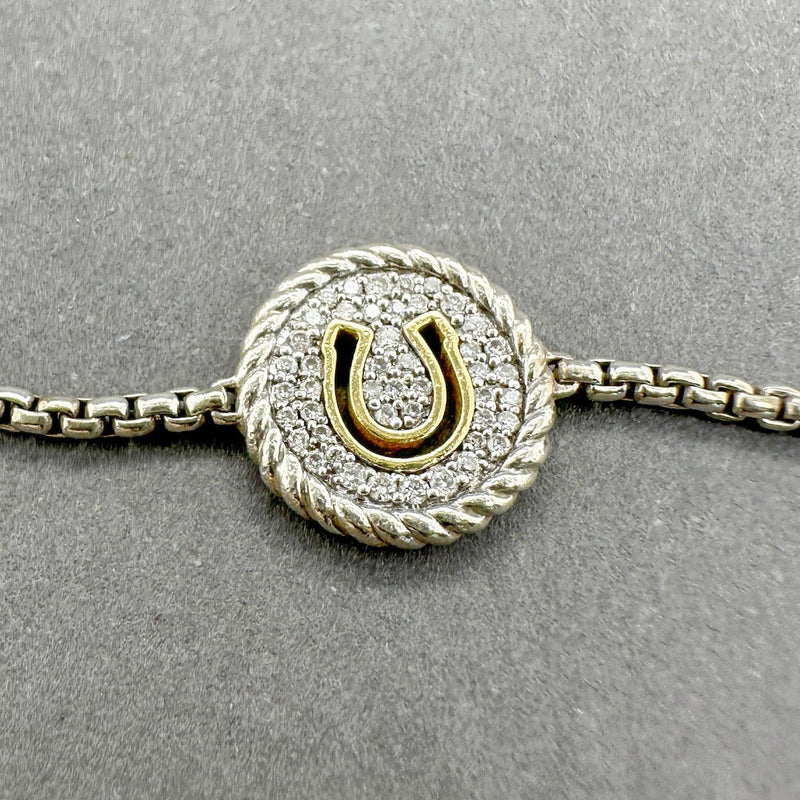 Estate David Yurman SS 18 G - H/SI1 - 2 Diamond Horseshoe Bracelet - Walter Bauman Jewelers