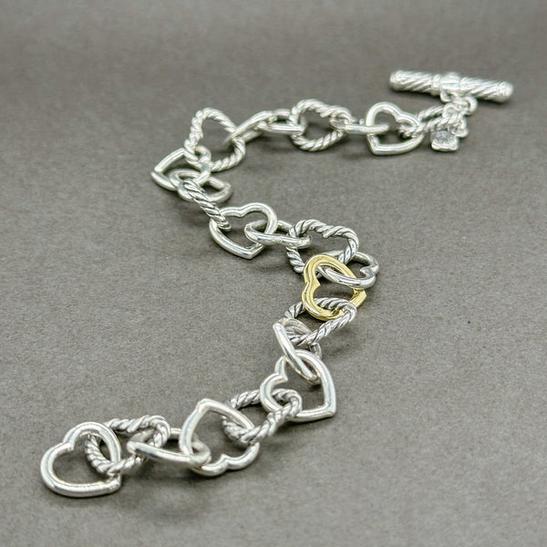 Estate David Yurman SS 18 Heart Link Bracelet - Walter Bauman Jewelers