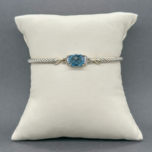 Estate David Yurman SS 2.39ct Topaz & Diamond Petite Wheaton Bracelet - Walter Bauman Jewelers