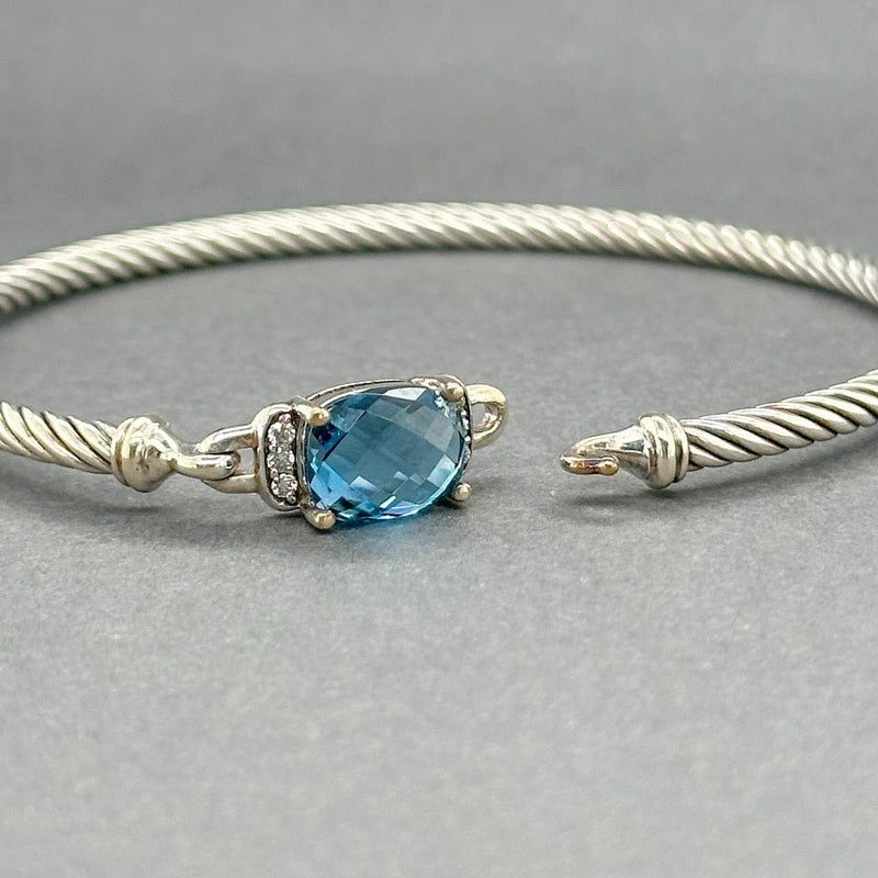 Estate David Yurman SS 2.39ct Topaz & Diamond Petite Wheaton Bracelet - Walter Bauman Jewelers