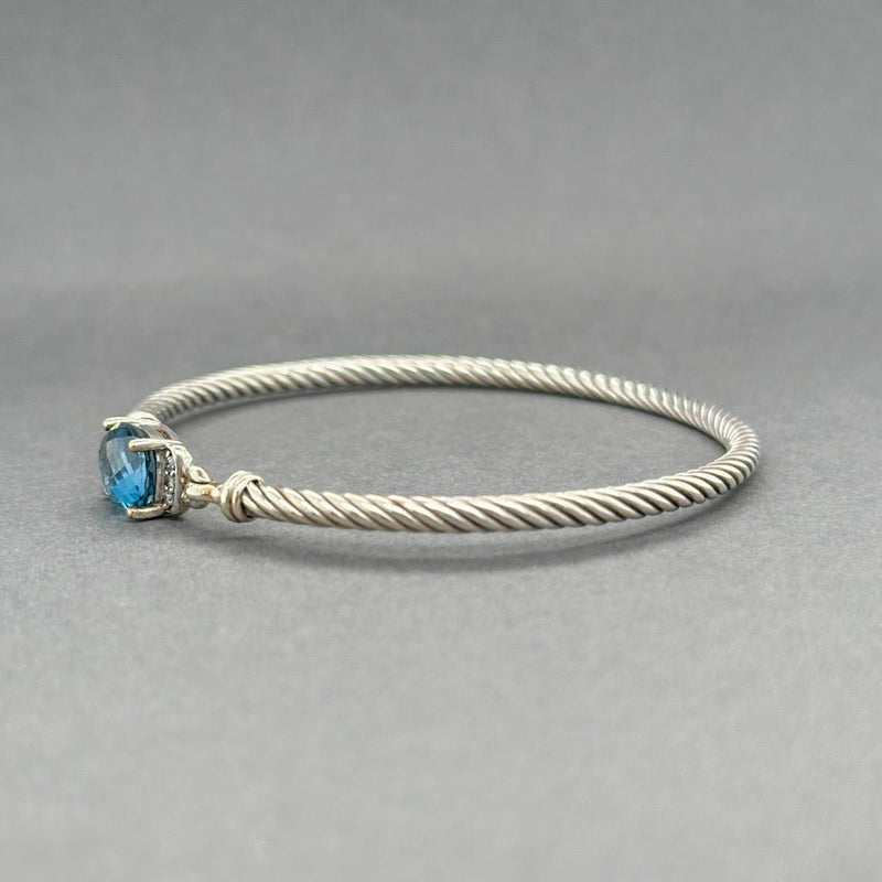 Estate David Yurman SS 2.39ct Topaz & Diamond Petite Wheaton Bracelet - Walter Bauman Jewelers