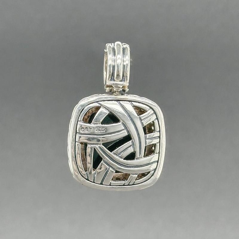 Estate David Yurman SS 6.10ct Onyx & 0.35ctw H/SI1 Diamond Albion Pendant - Walter Bauman Jewelers