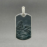 Estate David Yurman SS Agate Waves Dog Tag Pendant - Walter Bauman Jewelers