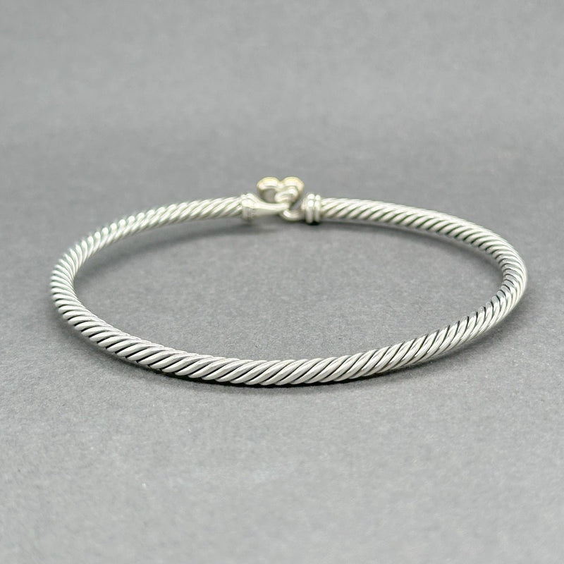 Estate David Yurman SS Classic Cable Heart Station Bracelet - Walter Bauman Jewelers