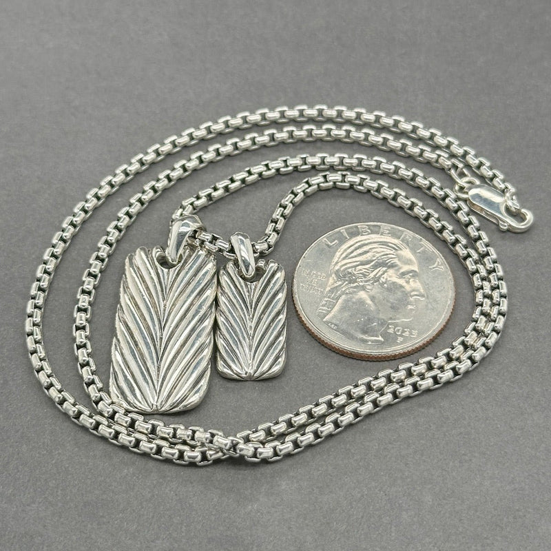 Dog Tag David Yurman Chevron Estate David Yurman SS Double Chevron