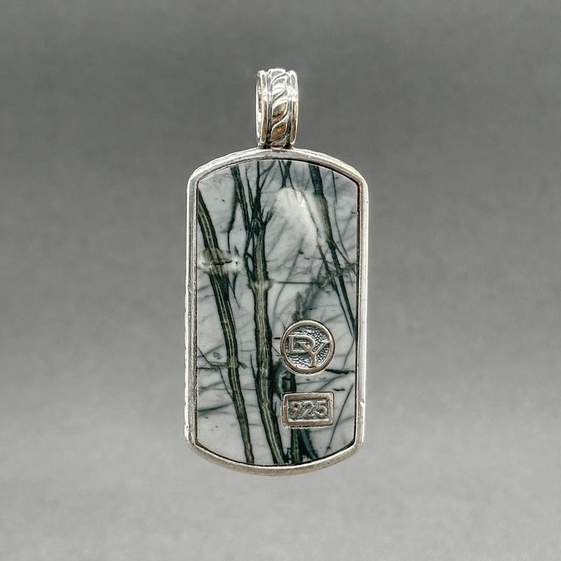 Estate David Yurman SS Pietersite Dog Tag Pendant - Walter Bauman Jewelers