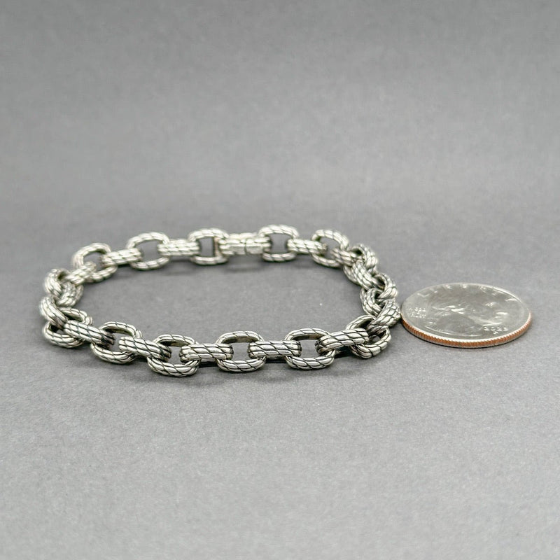 Estate David Yurman SS Textured Link Bracelet - Walter Bauman Jewelers