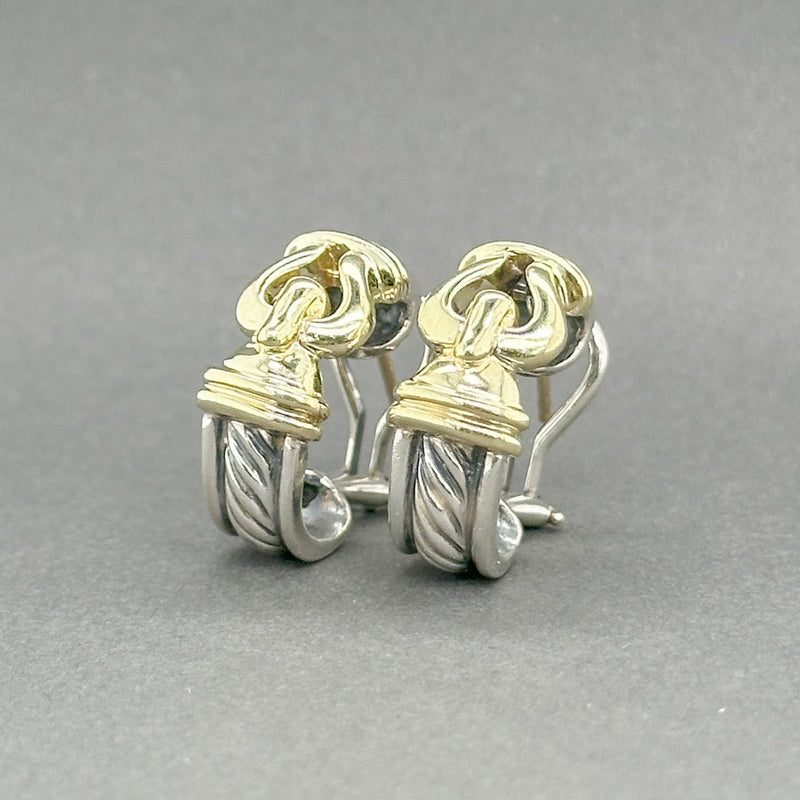 Estate David Yurman SS Two Tone Buckle Earrings - Walter Bauman Jewelers