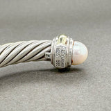 Estate David Yurman SS Two Tone Classic Cable Pearl Bracelet - Walter Bauman Jewelers