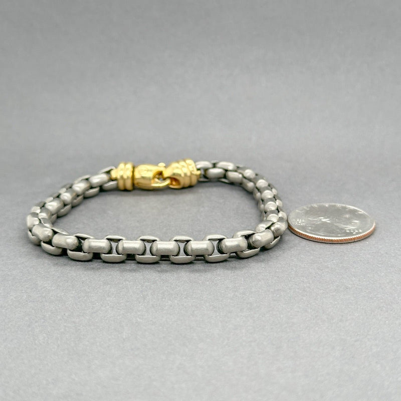 Estate David Yurman Titanium & 18K Y Gold Box Bracelet - Walter Bauman Jewelers